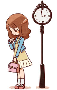 待ち合わせ中の女子