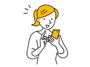 スマホをいじる女性2